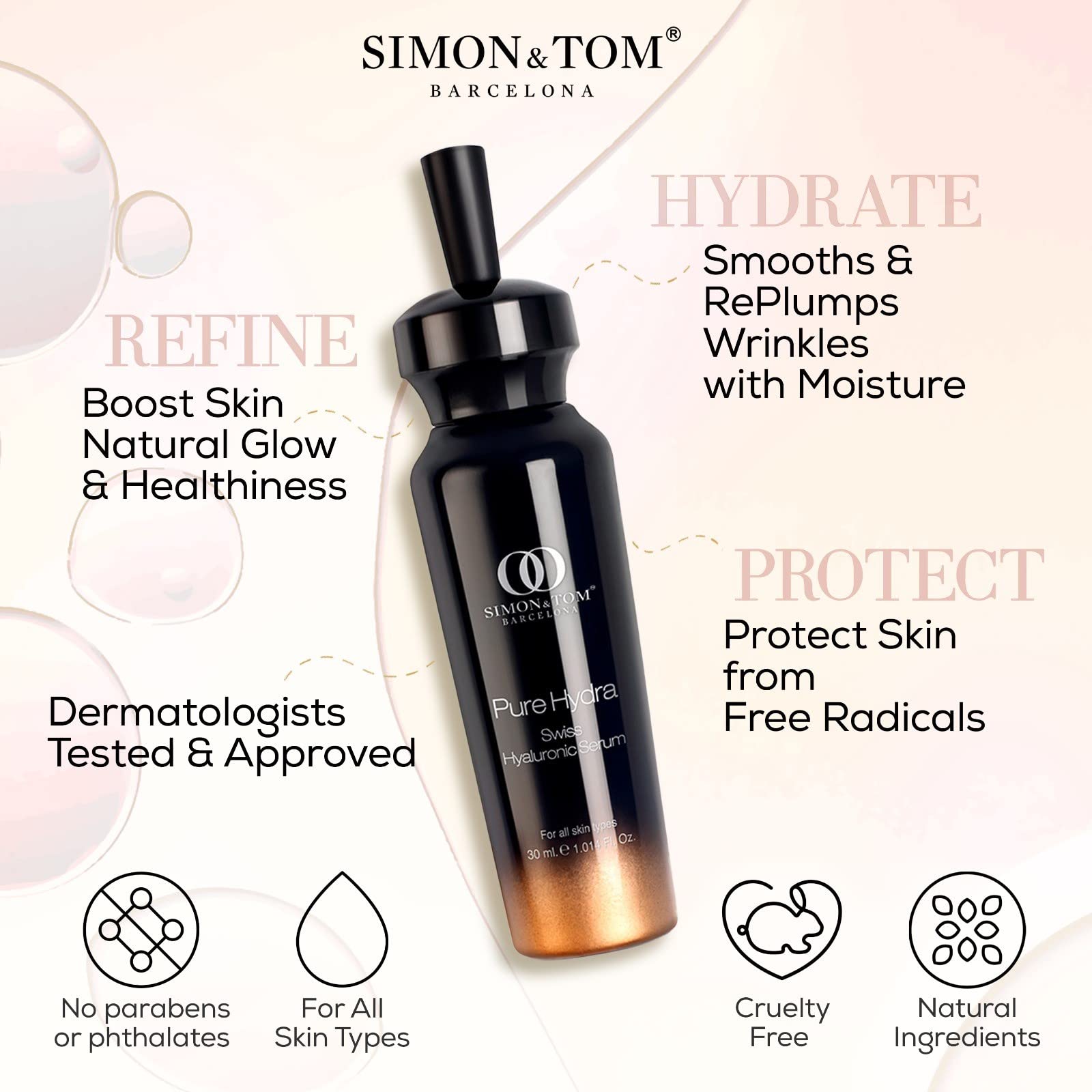 Simon & Tom Pure Hydra Siero Viso Acido Ialuronico 30 ml