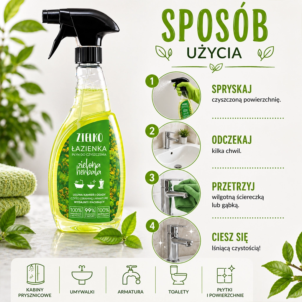 Zielko detergente bagno tè verde anticalcare