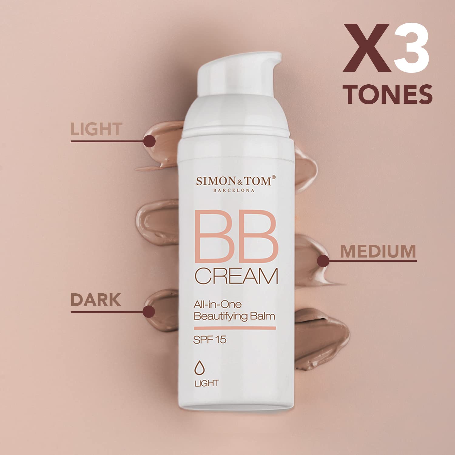 Simon & Tom BB Cream viso scuro SPF15 50 ml idratante