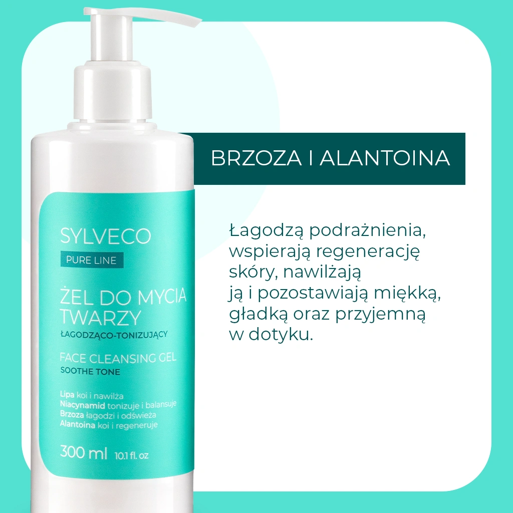 Sylveco Pure Line Gel Detergente Viso lenitivo tonificante