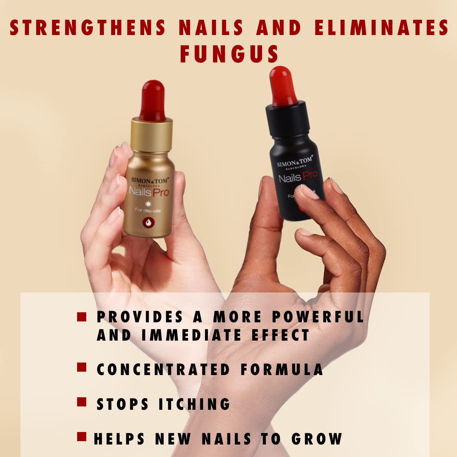 Simon & Tom Nails Pro Kit Trattamento Unghie 3x10 ml Rinforzante