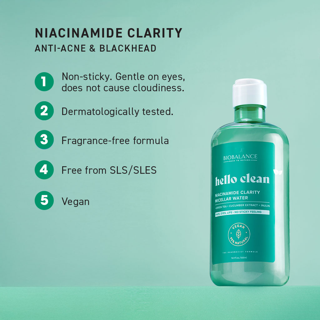 Biobalance Hello Clean Niacinamide Clarity acqua micellare 500 ml